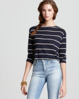 Kain Label New Sand Trilby Navy Striped 3 4 Sleeve Pullover Top Tee