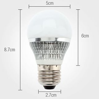 E27 3W 240 270lm 6000 6500K Natural White Ball lampadina LED (85 265V