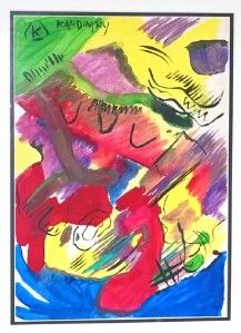 Fine Original Abstract Art Paper Wassily Kandinsky Russian Rare Signed
