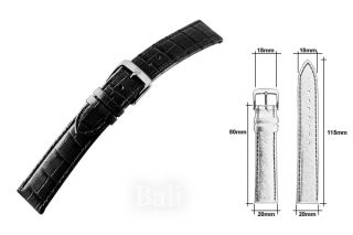 Lederband Di Modell Bali Kalb Schwarz 20 mm Uhren Armband 25 00