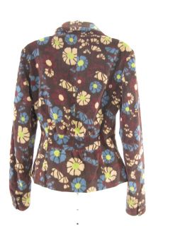 Karen Atelson Floral Print Fleece Blazer Jacket Sz 3