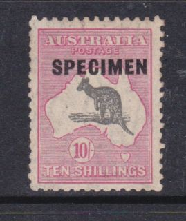 Kangaroos 10 Pink Grey D Specimen C of A Watermark Mint Hinged 1