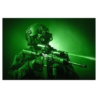 Special operations forces soldier equipped with ni Poster