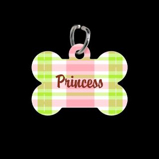 Couture Gifts  Couture Pet Tags  Pink Green Plaid Personalized