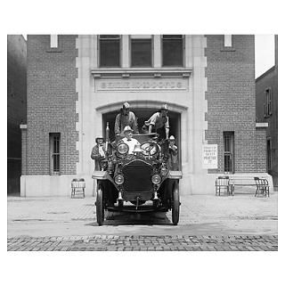 Fire Engine Crew at Firehouse, 1925. Poster