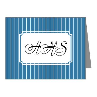 Art Gifts > Art Note Cards > Pinstripe Blue Note Cards (Pk of 10)
