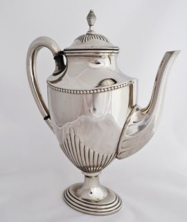 Tea Service Teapot Set Chrome Art Deco Nouveau Empire Tee Kanne