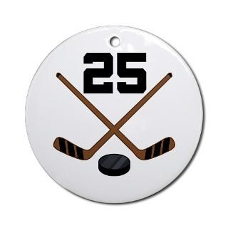 Hockey Player Number 25 Ornament (Round) for $12.50