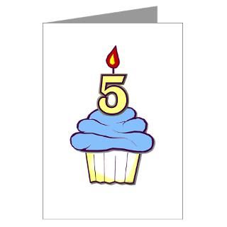 5th Birthday Cupcake (boy) party invitations (10) > Childs 5th