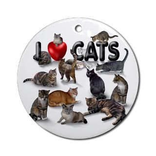 Round OrnamentI love Cats  I LOVE CATS  I LOVE CATS