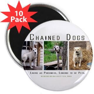 Chained Dogs Longing to be 2.25 Magnet (10 pac  3 Chained Dogs