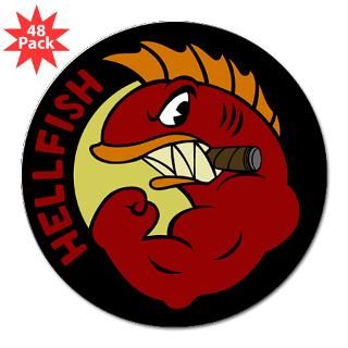 Fighting Hellfish 3 Lapel Sticker (48 pk)  Fighting Hellfish