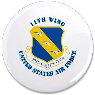 11th Wing with Text 3.5 Button  11th Wing with Text