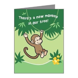Note Cards > Monkey Birth Announcement Note Cards (Pk of 10