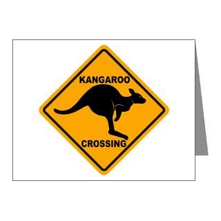 Animal Note Cards  Kangaroo Crossing Sign Note Cards (Pk of 10
