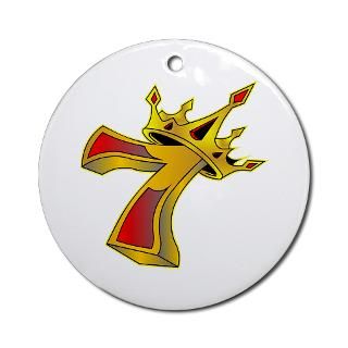 Lucky 7 Crown Tattoo Ornament (Round) for $12.50