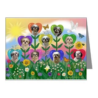 Colors Note Cards > Shih Tzu Heart Garden Note Cards (Pk of 10