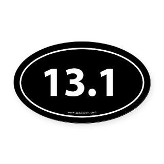 13.1 Gifts  13.1 Half Marathon Bumper Oval Car Magnet  Black (