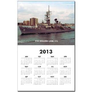 11 Gifts  11 Home Office  USS SELLERS (DDG 11) Calendar Print