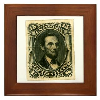 Abraham Lincoln 15 cent Stamp Framed Tile