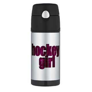 Gifts  Chick Drinkware  Hockey Girl Pink Thermos Bottle (12 oz
