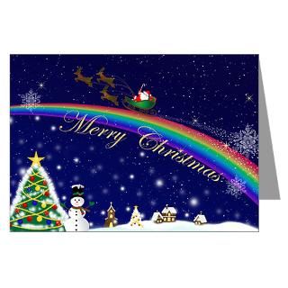 Christianity Greeting Cards  Rainbow Santa Greeting Cards (Pk of 20