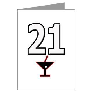 21 Gifts > 21 Greeting Cards > 21st Birthday Martini Greeting Card