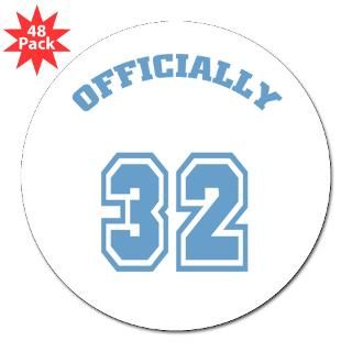 Officially 32 Birthday Lapel Sticker (48 pk) for $30.00