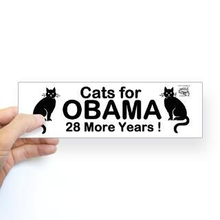cats for obama 28 more years bumper