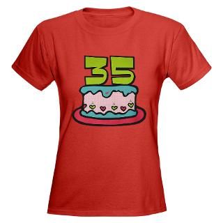 35 Year Old Birthday Cake Womens Dark T Shirt