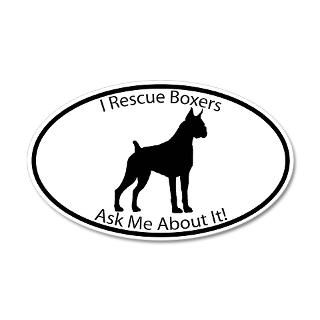 Adopt Gifts  Adopt Wall Decals  I RESCUE Boxers 35x21 Oval Wall