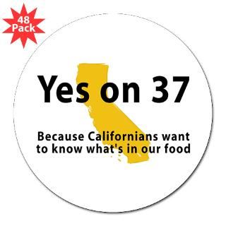 Yes On Prop 37 Stickers  Car Bumper Stickers, Decals