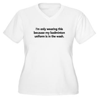 Badminton Womens Plus Size V Neck T Shirt