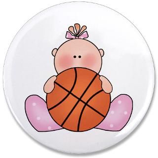 Babies Gifts  Babies Buttons  Lil Basketball Baby Girl 3.5