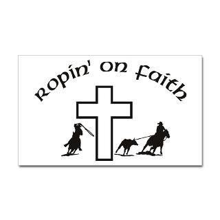 ropin on faith rectangle sticker $ 4 49