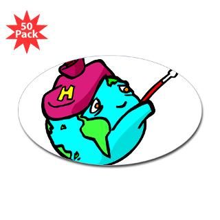 world_sick.png Sticker (Oval 50 pk)