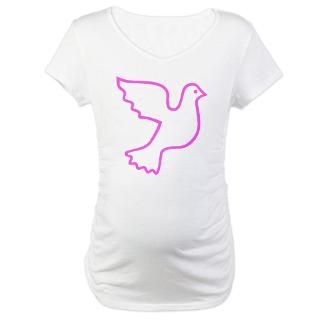 Pink outline dove symbol. The dove represents peace, love, freedom