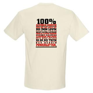 100% Powerlifter Ash Grey T Shirt T Shirt by getbig