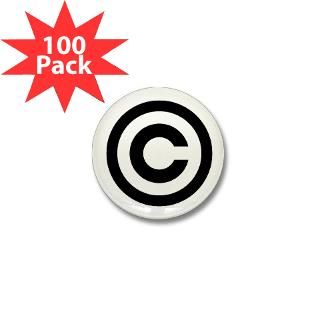 Gifts  (C) Buttons  Copyright Symbol Mini Button (100 pack)