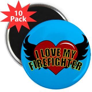 LOVE A FIREFIGHTER TATTOO 2.25 Magnet (10 pack