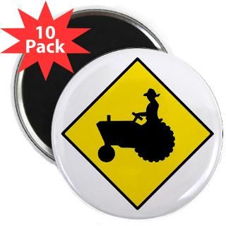 Tractor Crossing Sign   2.25 Magnet (10 pack)