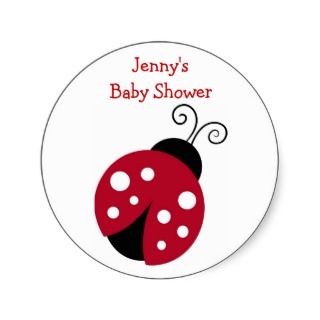 Red Ladybug Baby Shower Stickers Envelope Seals
