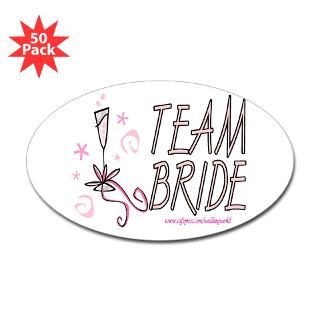 Team Bride Oval Sticker (50 pk)
