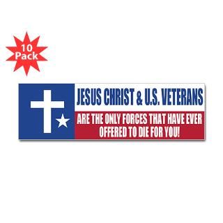 Jesus & Veterans Sticker (Bumper 10 pk)