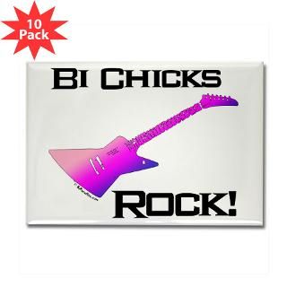 Bi Chicks Rock (bi colors) Rectangle Magnet (10 pa