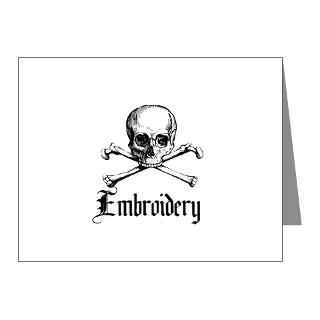 Embroidery   Skull and Crossb Note Cards (Pk of 20