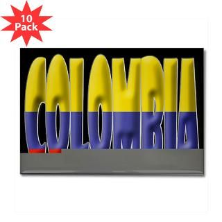 Word Art Flag of Colombia Rectangle Magnet (10 pac