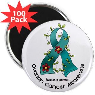 Flower Ribbon OVARIAN CANCER T Shirts & Apparel  Awareness Gift