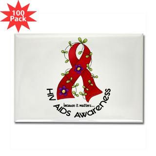 flower ribbon hiv aids rectangle magnet 100 pack $ 167 99