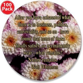 walt whitman nature quote 3 5 button 100 pack $ 169 99